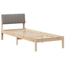 vidaXL Ágykeret fejtámlával Barna és taupe 75 x 190 cm Tömör fenyőfa