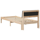 vidaXL Ágykeret fejtámlával Barna és taupe 75 x 190 cm Tömör fenyőfa