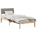 vidaXL Ágykeret fejtámlával Barna és taupe 75 x 190 cm Tömör fenyőfa