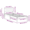 vidaXL Ágykeret fejtámlával Barna és taupe 75 x 190 cm Tömör fenyőfa