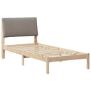 vidaXL Ágykeret fejtámlával Barna és taupe 100 x 200 cm Tömör fenyőfa