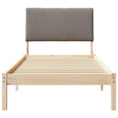 vidaXL Ágykeret fejtámlával Barna és taupe 100 x 200 cm Tömör fenyőfa