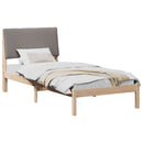 vidaXL Ágykeret fejtámlával Barna és taupe 100 x 200 cm Tömör fenyőfa