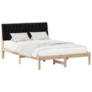 vidaXL Ágykeret Kárpitozott Fejtámlával fejtámlával Barna 135 x 190 cm