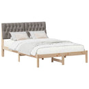 vidaXL Ágykeret Kárpitozott Fejtámlával fejtámlával Barna 135 x 190 cm