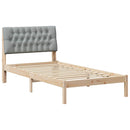vidaXL Ágykeret Kárpitozott Fejtámlával fejtámlával Barna 100 x 200 cm