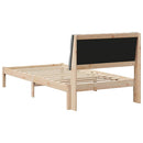 vidaXL Ágykeret Kárpitozott Fejtámlával fejtámlával Barna 100 x 200 cm