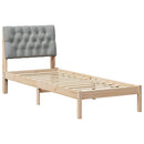 vidaXL Ágykeret Kárpitozott Fejtámlával fejtámlával Barna 75 x 190 cm