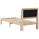vidaXL Ágykeret Kárpitozott Fejtámlával fejtámlával Barna 75 x 190 cm