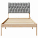 vidaXL Ágykeret Kárpitozott Fejtámlával fejtámlával Barna 75 x 190 cm