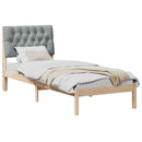 vidaXL Ágykeret Kárpitozott Fejtámlával fejtámlával Barna 75 x 190 cm