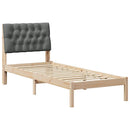 vidaXL Ágykeret Kárpitozott Fejtámlával fejtámlával Barna 75 x 190 cm
