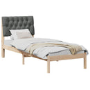 vidaXL Ágykeret Kárpitozott Fejtámlával fejtámlával Barna 75 x 190 cm