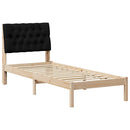 vidaXL Ágykeret Kárpitozott Fejtámlával fejtámlával Barna 75 x 190 cm
