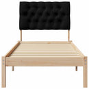 vidaXL Ágykeret Kárpitozott Fejtámlával fejtámlával Barna 75 x 190 cm