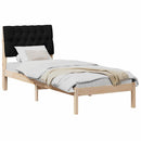 vidaXL Ágykeret Kárpitozott Fejtámlával fejtámlával Barna 75 x 190 cm