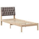 vidaXL Ágykeret Kárpitozott Fejtámlával fejtámlával Barna 75 x 190 cm