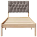 vidaXL Ágykeret Kárpitozott Fejtámlával fejtámlával Barna 75 x 190 cm