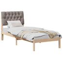 vidaXL Ágykeret Kárpitozott Fejtámlával fejtámlával Barna 75 x 190 cm