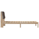 vidaXL Ágykeret Kárpitozott Fejtámlával fejtámlával Barna 75 x 190 cm