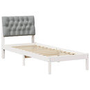 vidaXL Ágykeret Kárpitozott Fejtámlával fejtámlával Fehér 75 x 190 cm