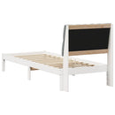 vidaXL Ágykeret Kárpitozott Fejtámlával fejtámlával Fehér 75 x 190 cm