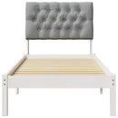 vidaXL Ágykeret Kárpitozott Fejtámlával fejtámlával Fehér 75 x 190 cm