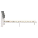 vidaXL Ágykeret Kárpitozott Fejtámlával fejtámlával Fehér 75 x 190 cm
