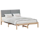 vidaXL Ágykeret fejtámlával Barna 135 x 190 cm Tömör fenyőfa