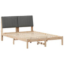 vidaXL Ágykeret fejtámlával Barna 135 x 190 cm Tömör fenyőfa