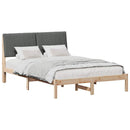 vidaXL Ágykeret fejtámlával Barna 135 x 190 cm Tömör fenyőfa