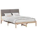 vidaXL Ágykeret fejtámlával Barna 135 x 190 cm Tömör fenyőfa