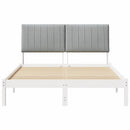 vidaXL Ágykeret fejtámlával Fehér 135 x 190 cm Tömör fenyőfa