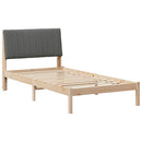vidaXL Ágykeret fejtámlával Barna 100 x 200 cm Tömör fenyőfa