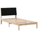 vidaXL Ágykeret fejtámlával Barna 100 x 200 cm Tömör fenyőfa