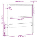 vidaXL Fejtámla Egyéb Fehér 75 cm Tömör fenyőfa