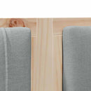 vidaXL Kárpitozott fejtámla fejtámlával Barna 150 cm Tömör fenyőfa