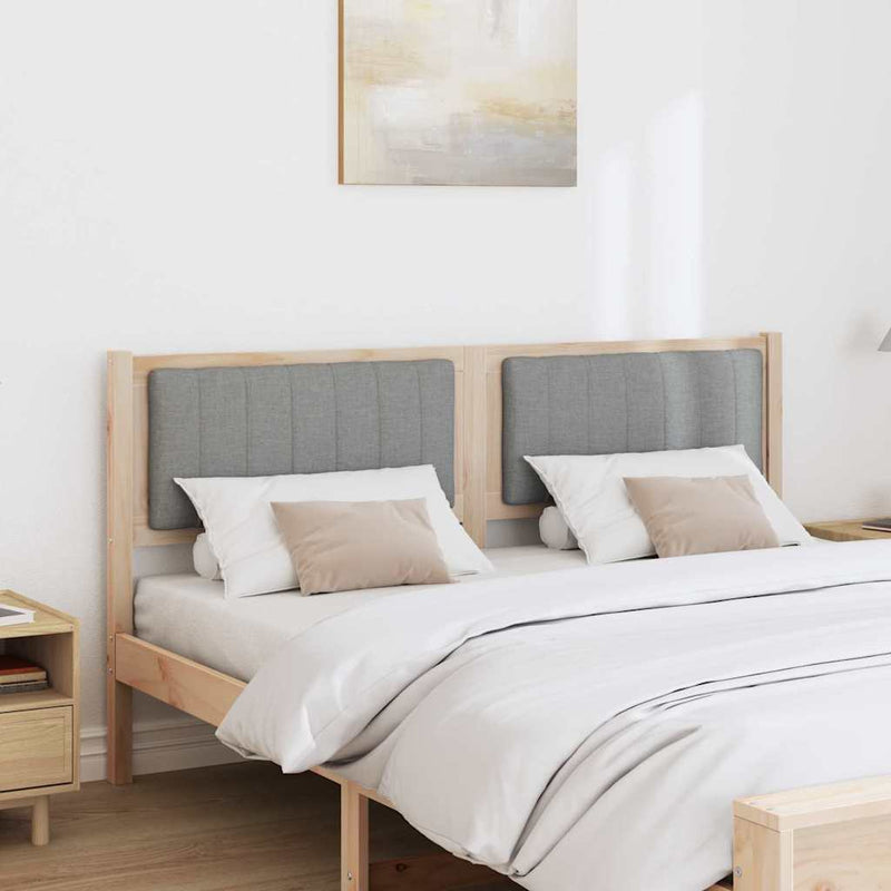 vidaXL Kárpitozott fejtámla fejtámlával Barna 150 cm Tömör fenyőfa