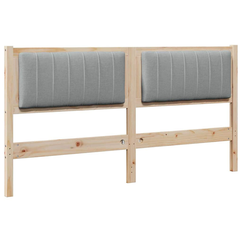 vidaXL Kárpitozott fejtámla fejtámlával Barna 150 cm Tömör fenyőfa