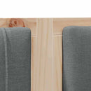 vidaXL Kárpitozott fejtámla fejtámlával Barna 150 cm Tömör fenyőfa