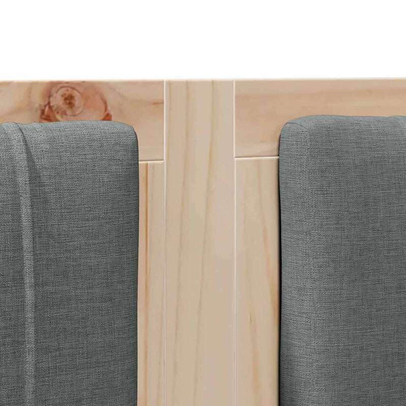 vidaXL Kárpitozott fejtámla fejtámlával Barna 150 cm Tömör fenyőfa