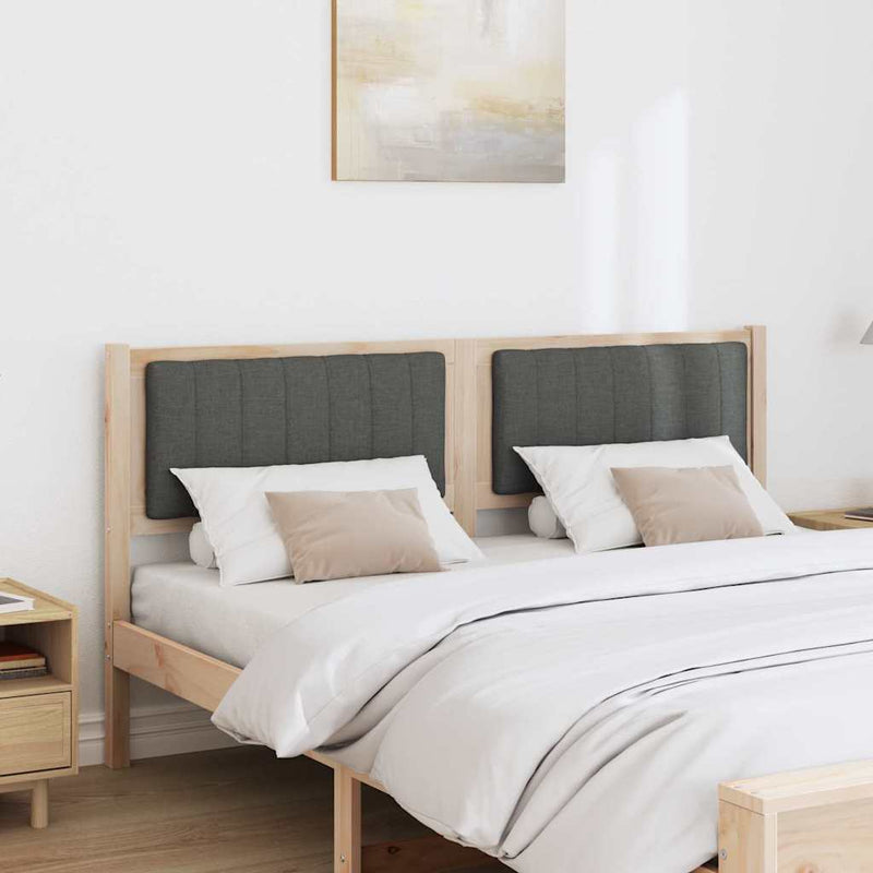 vidaXL Kárpitozott fejtámla fejtámlával Barna 150 cm Tömör fenyőfa