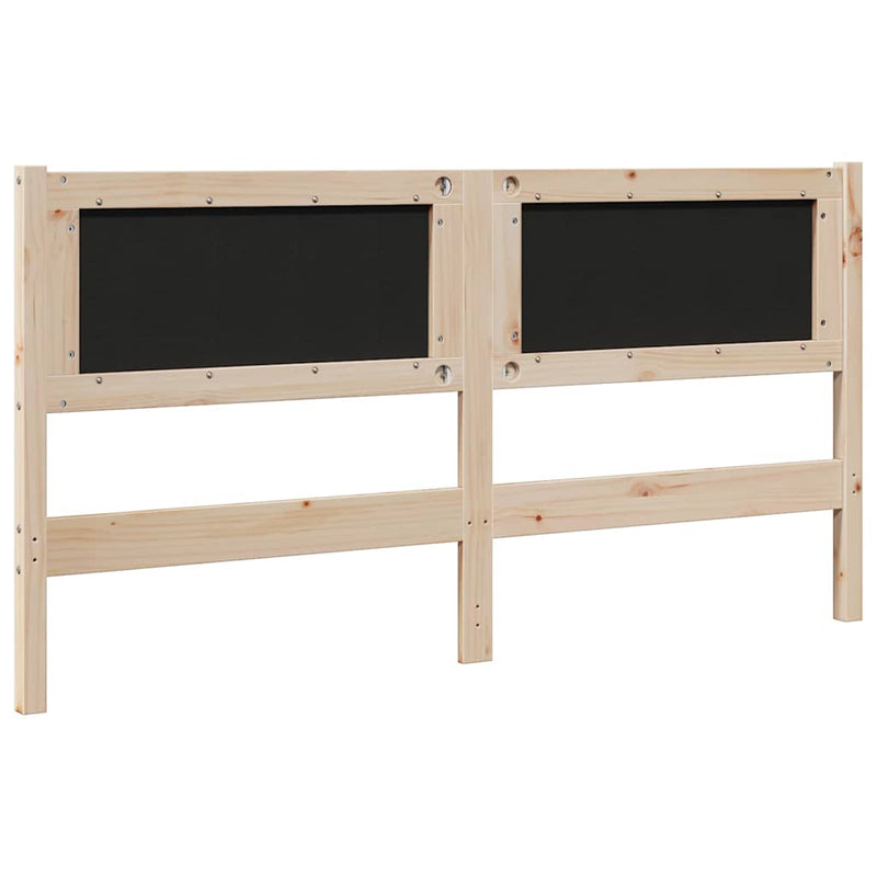 vidaXL Kárpitozott fejtámla fejtámlával Barna 150 cm Tömör fenyőfa