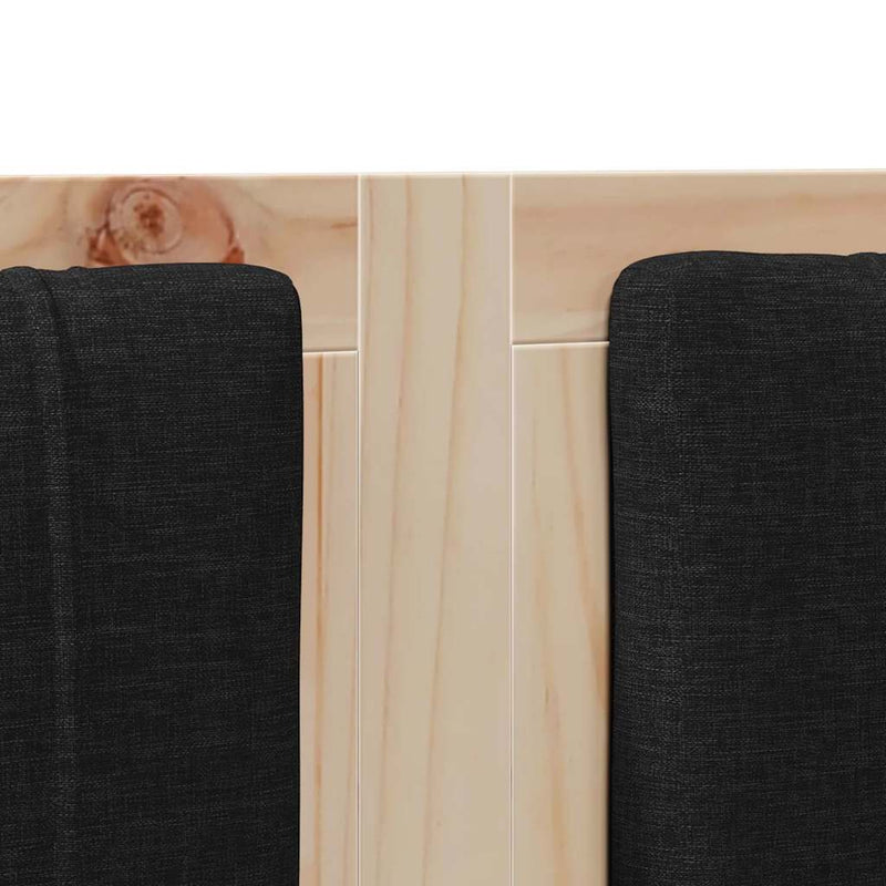 vidaXL Kárpitozott fejtámla fejtámlával Barna 150 cm Tömör fenyőfa