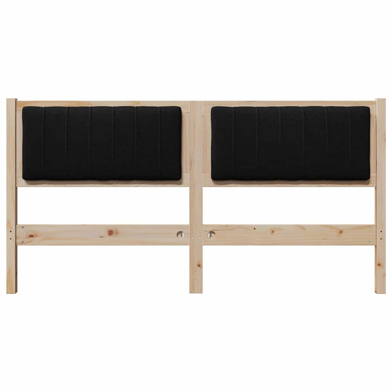 vidaXL Kárpitozott fejtámla fejtámlával Barna 150 cm Tömör fenyőfa