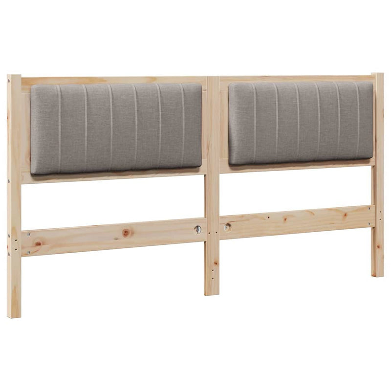 vidaXL Kárpitozott fejtámla fejtámlával Barna 150 cm Tömör fenyőfa