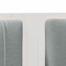 vidaXL Kárpitozott fejtámla fejtámlával Fehér 150 cm Tömör fenyőfa