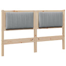 vidaXL Kárpitozott fejtámla fejtámlával Barna 135 cm Tömör fenyőfa