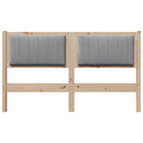 vidaXL Kárpitozott fejtámla fejtámlával Barna 135 cm Tömör fenyőfa