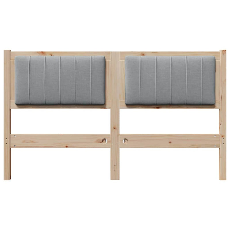 vidaXL Kárpitozott fejtámla fejtámlával Barna 135 cm Tömör fenyőfa